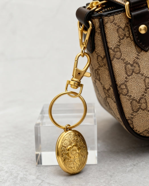 Floral Locket Bag Charm