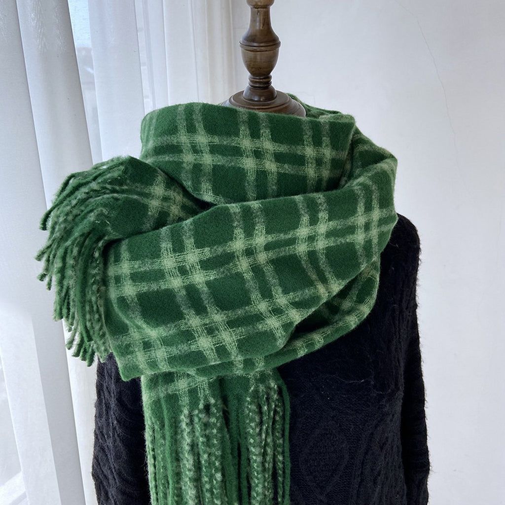 RETRO PLAID PATTERN SCARF