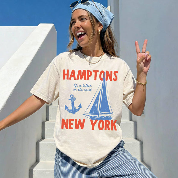 Retro Graphics Hamptons Tee Shirt