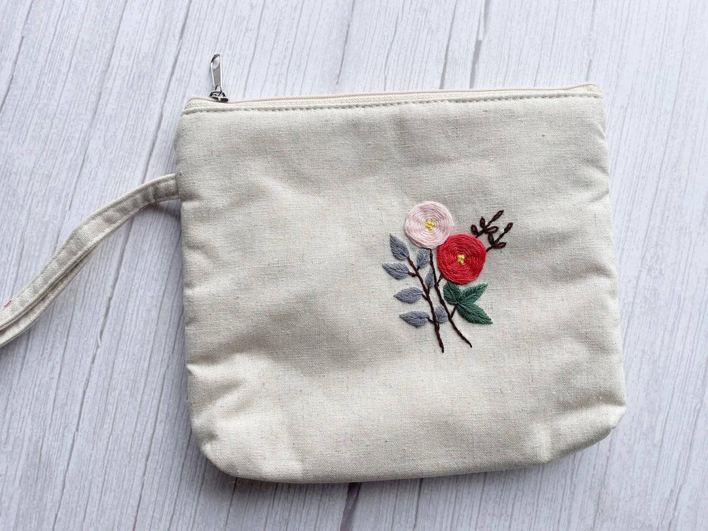 Madeline Flower Embroidered Cosmetics Bag