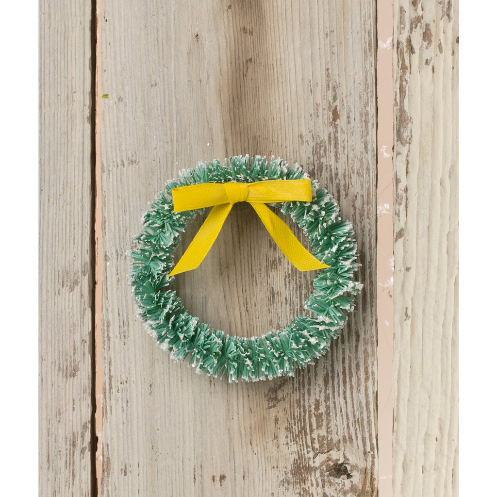 Teal Wreath W/ Yellow Bow
