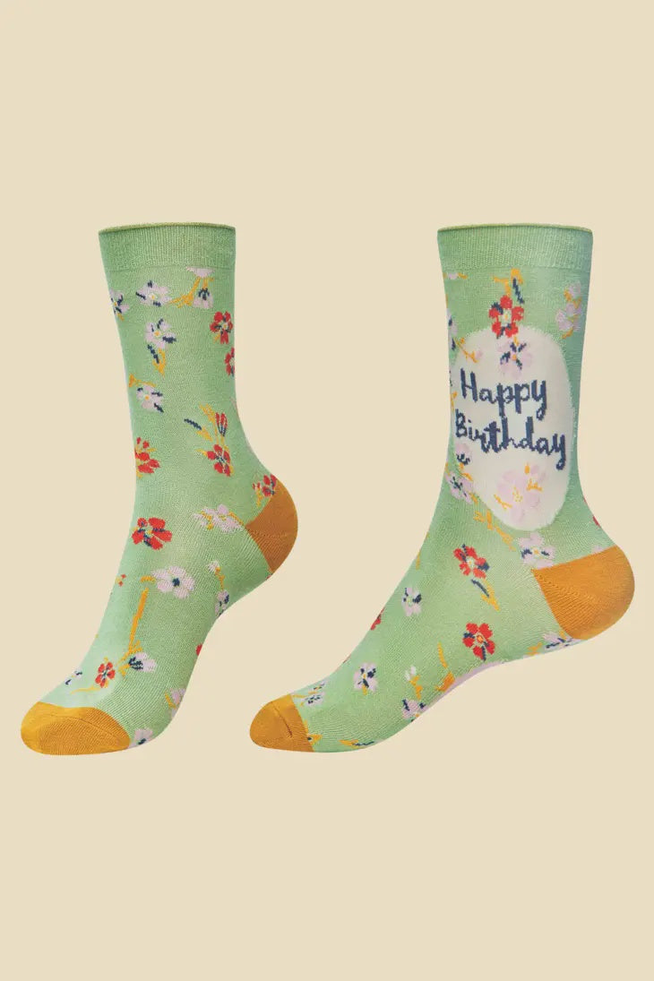Happy Birthday Sage Ankle Socks