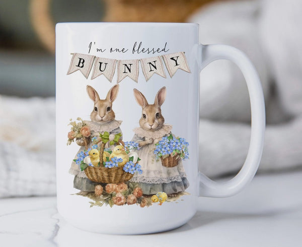 Easter Victorian One Bless Bunny Mug
