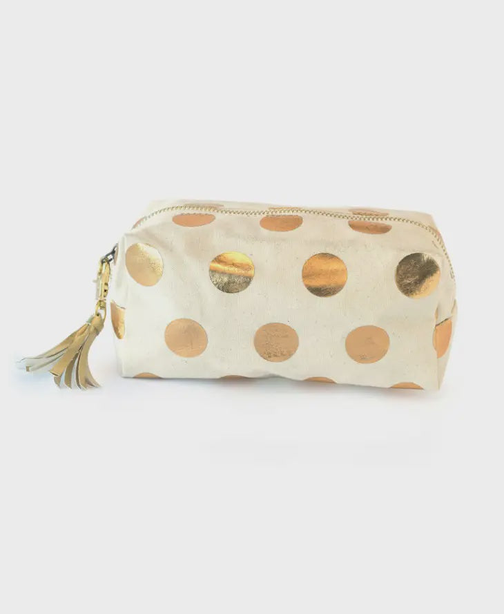 Ladies Choice Gold Dots Cosmetic Bag
