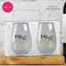 Mr. & Mrs. Stemless Wine Glasses