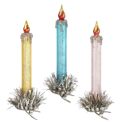 6.5" Clip-On Candles Ornament Set