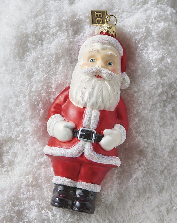 Santa Glass Ornament