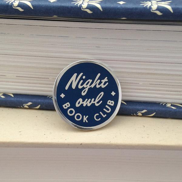 Night Owl Book Club Enamel Pin