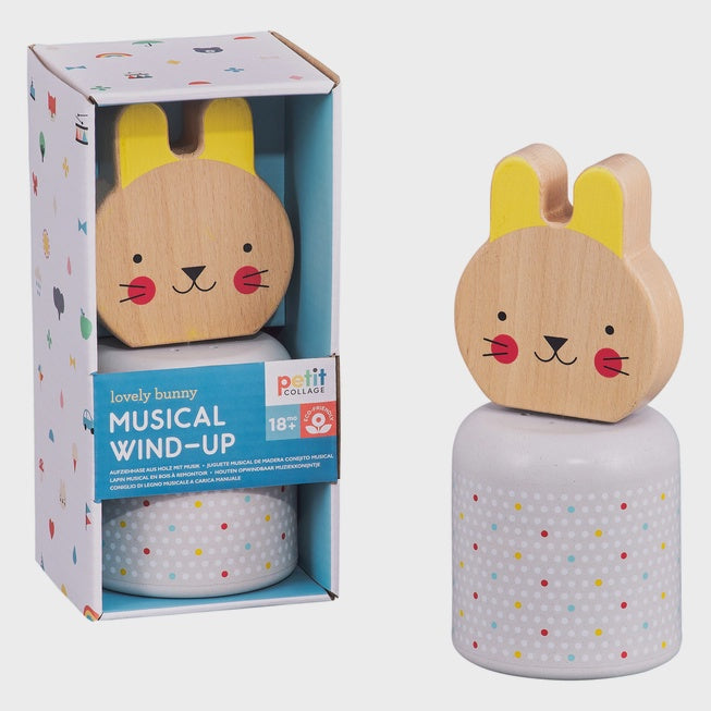 Wooden Wind Up Musical Bunny