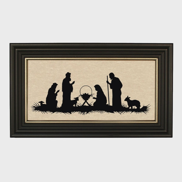 Christmas Nativity Framed Paper Cut Silhouette