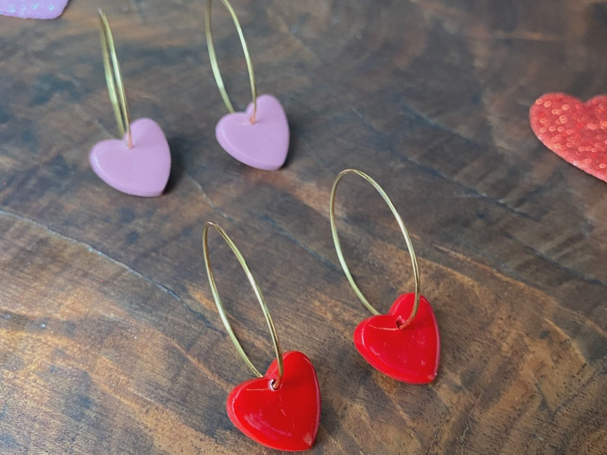 Heart Hoop Earrings