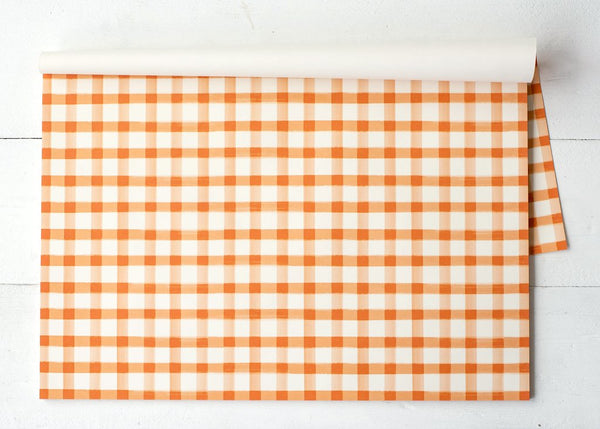 Orange Painted Check Placemat