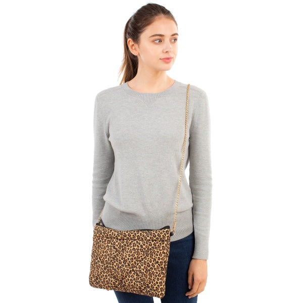 Leopard Padded Mini Crossbody Bag