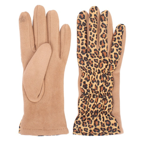 Leopard Pattern Wrist Wrinkles Gloves