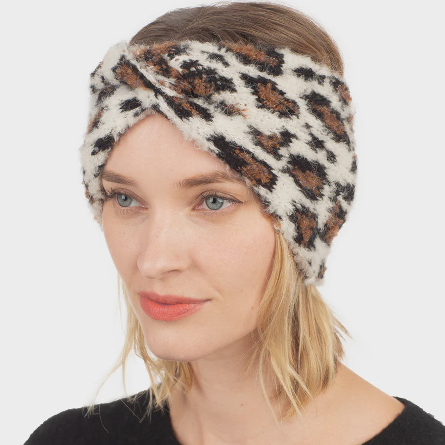 Wide Leopard Pattern Soft Feel Headband