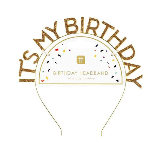 Luxe Gold 'It's My Birthday' Headband
