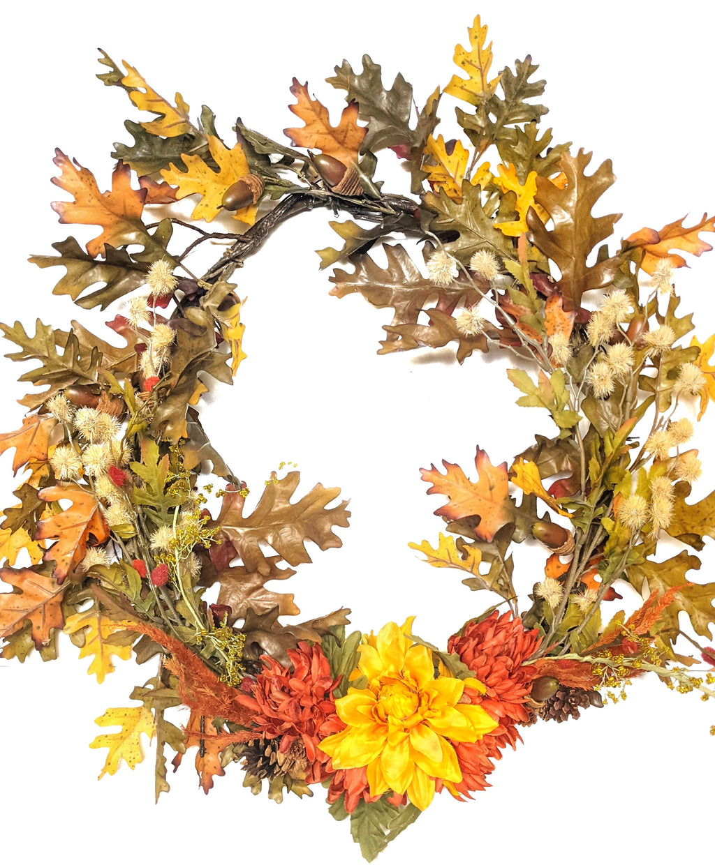 Autumn Flowers & Maple Leaf Wreath