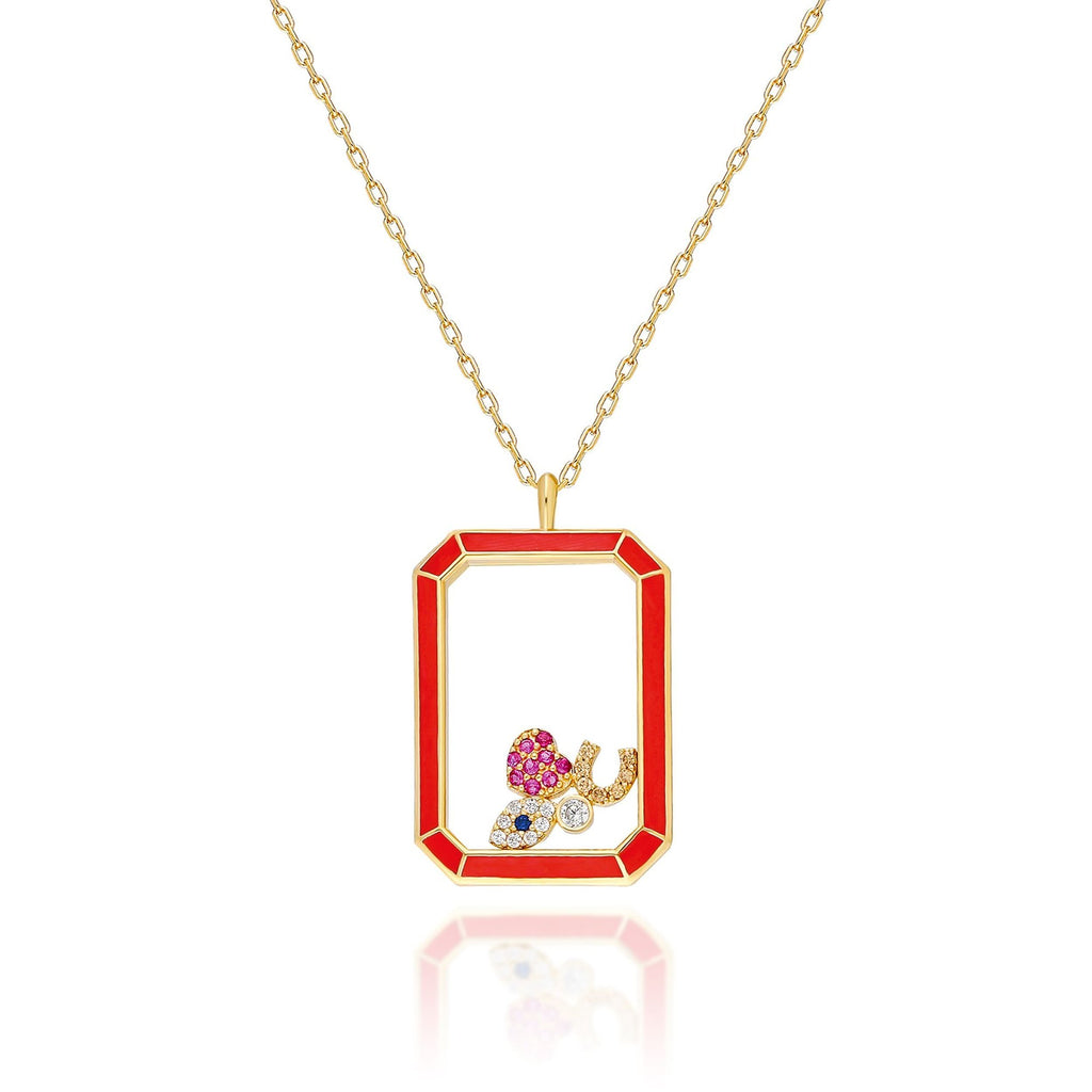 Multi Rectangle Lucky Charm Necklace