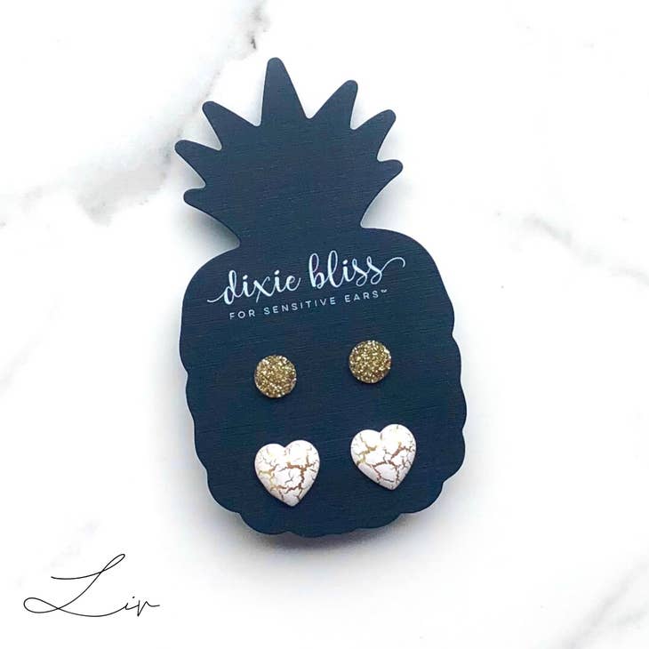 2 Pair Stud Earrings