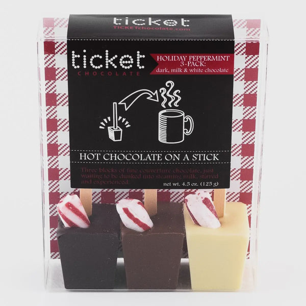 Pack Of 3 Peppermint Hot Chocolate On A Stick