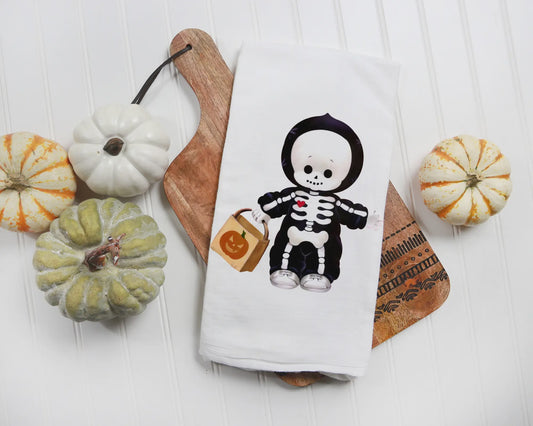Halloween Skeleton Boy Kitchen Towel