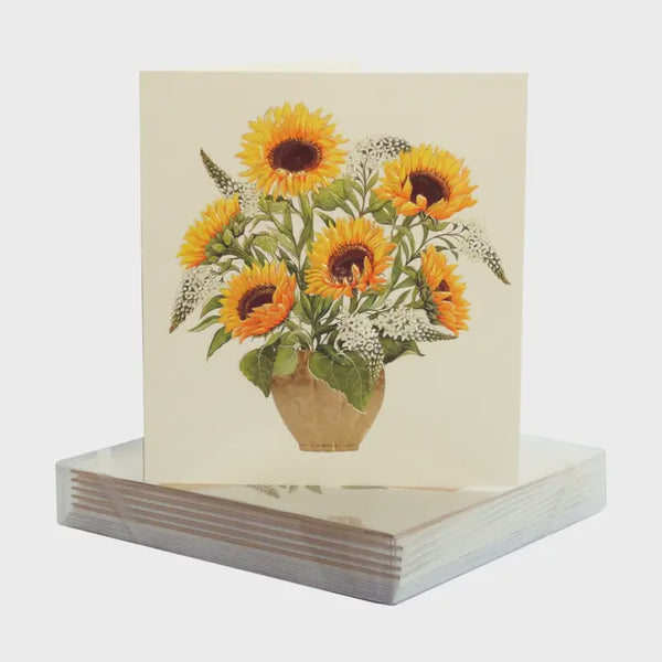 Sunflowers In Vase Blank Card