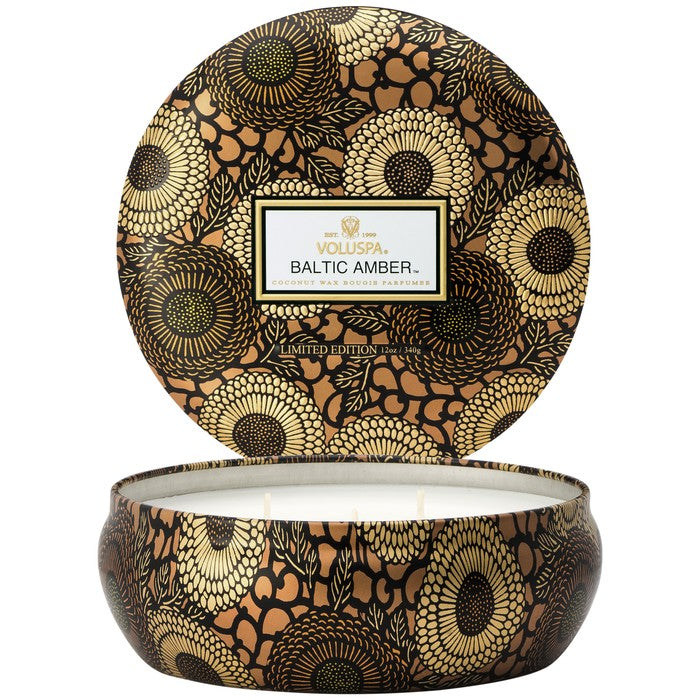 Baltic Amber 3 Wick Tin