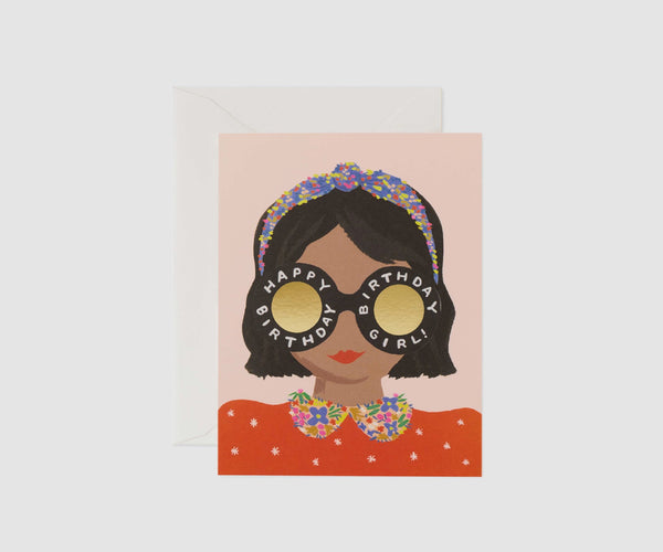 Headband Birthday Girl Card