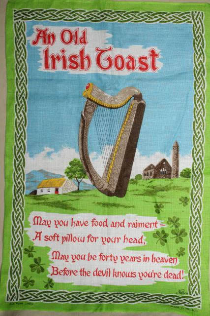 An Old Irish Toast Teal Towel